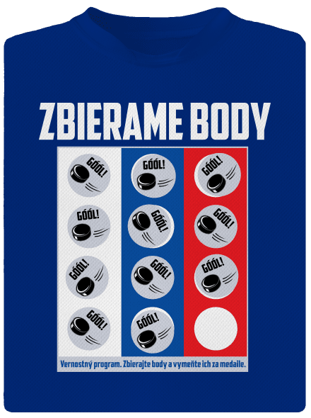 Zbierame body - hokej pánske športové tričko Royal Blue Mal
