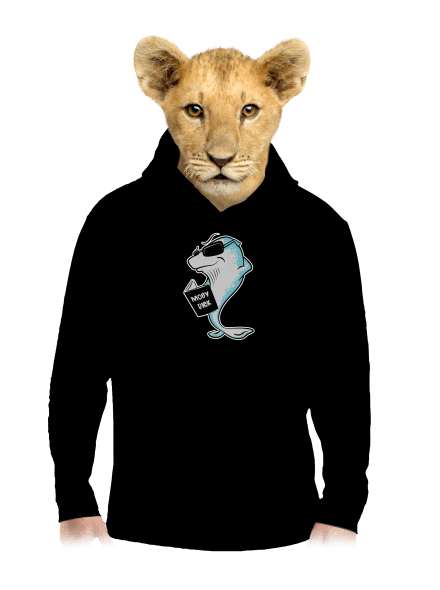 Moby Dick detská mikina klokanka Black