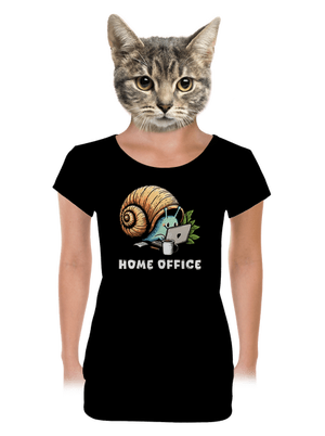 Slimákov home office dámske tričko s lemom Black