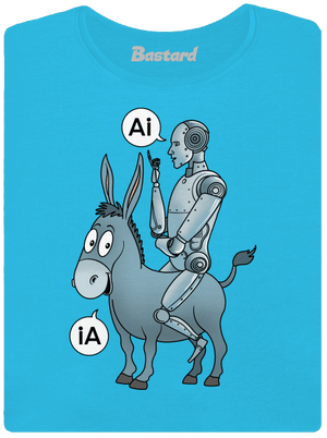 Somár a AI dámske tričko s lemom Blue Atol