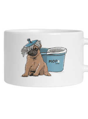 Mops hrnček makronka White