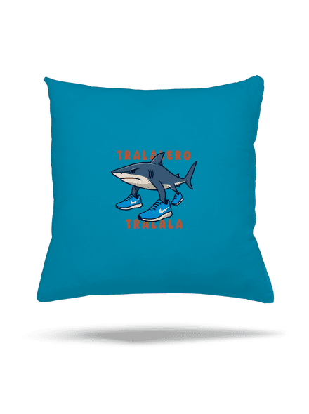 Tralalero Tralala – Italian Brainrot vankúš Blue Turquoise
