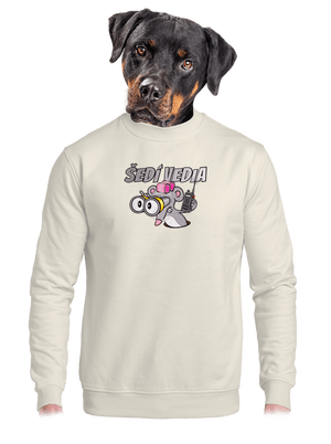 Šedí vedia - myš unisex mikina bez kapucne Off White