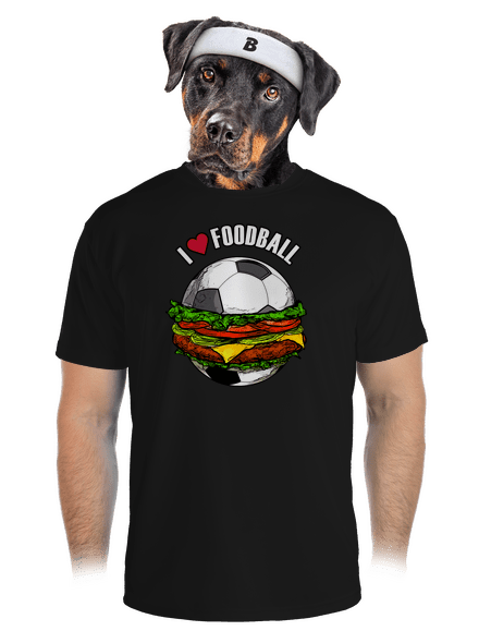 Foodball pánske športové tričko Black
