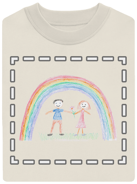 Detské kresby - Nahraj vlastnú unisex mikina bez kapucne Off White