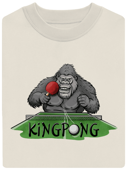 King pong unisex mikina bez kapucne Off White