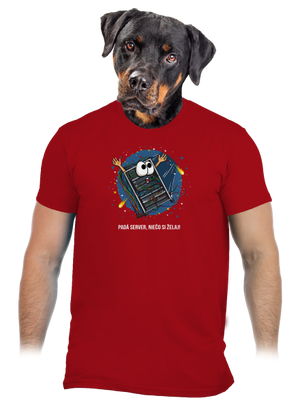 Padá server pánske tričko Red