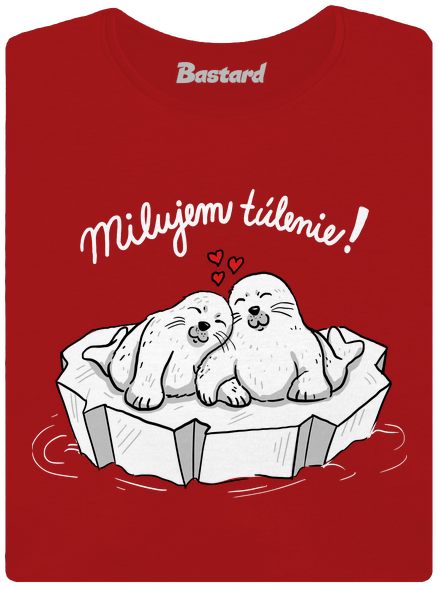 Milujem túlenie dámske tričko s lemom Red Mal