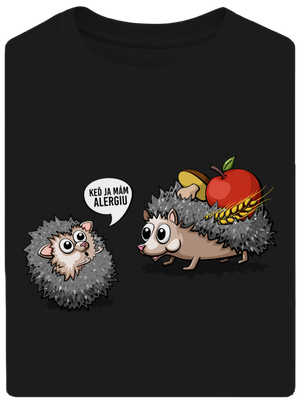 Alergický ježko unisex tričko oversized Black