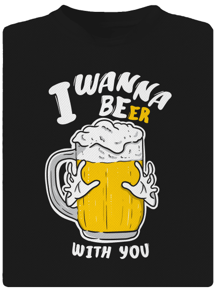 I wanna beer pánske športové tričko Black
