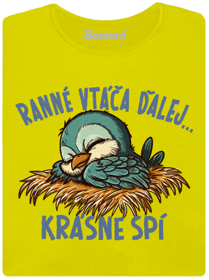 Ranné vtáča spí dámske tričko prémium Lemon