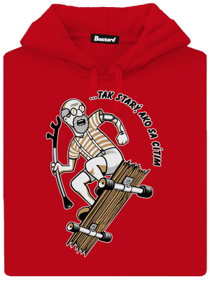 Starý, ako sa cítim pánska mikina klokanka Red