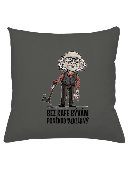 Neklidný bez kafe vankúš Gray Pol
