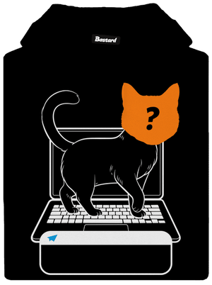 Mačka na klávesnici pánska mikina klokanka Black