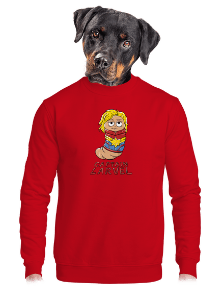 Captain Larvel unisex mikina bez kapucne Red