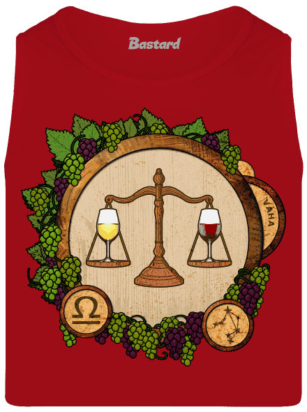 Vínny horoskop: Váha pánske tielko Red