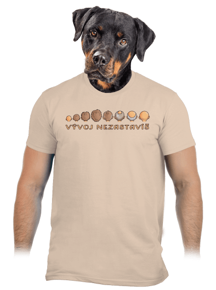 Vývoj nezastavíš pánske tričko Sand