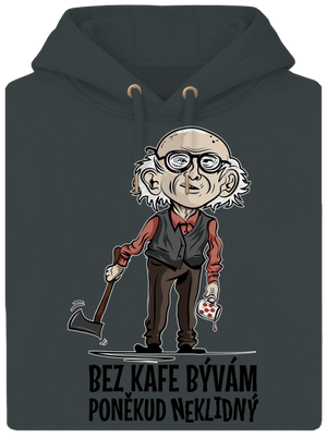 Neklidný bez kafe unisex mikina premium Charcoal