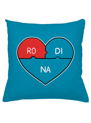 Rodinné puzzle vankúš Blue Turquoise