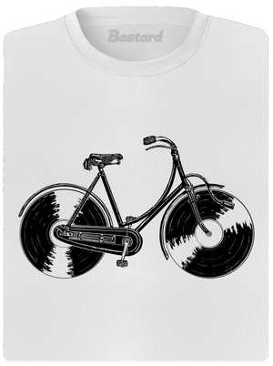 Gramofónový bicykel dámske športové tričko White