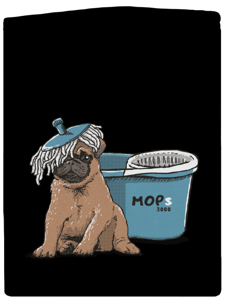 Mops pánska mikina na zips Black