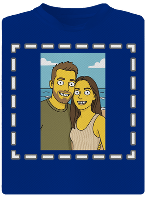 Simpsonovi z vlastnej fotky pánske športové tričko Royal Blue Mal