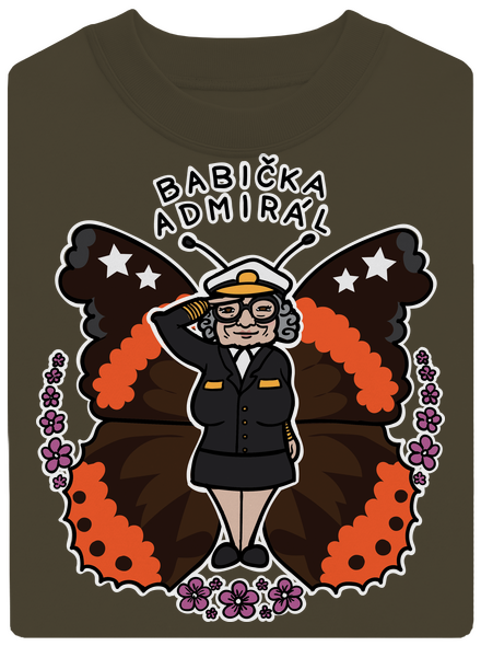 Babička admirál unisex mikina bez kapucne Urban Khaki