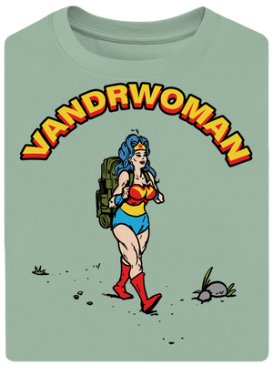 Vandrwoman unisex tričko oversized Sage