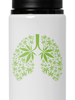Ganja pľúca flaša na vodu White