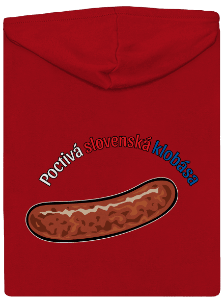 Poctivá buchta a klobása pánska mikina na zips Red