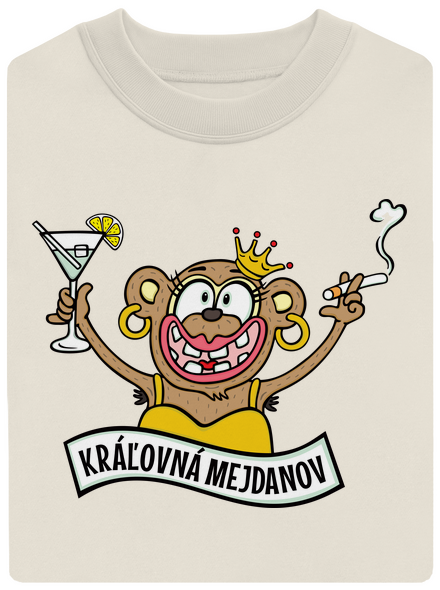 Kráľovná mejdanov unisex mikina bez kapucne Off White