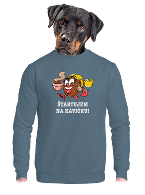 Štartujem na kávičke unisex mikina bez kapucne Nordic Blue
