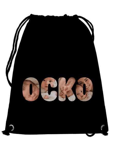 Nápis ocko z vlastných fotiek vak Black