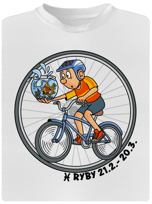 Cyklistický horoskop: Ryby detské športové tričko White