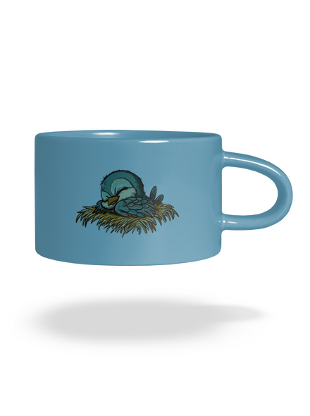 Ranné vtáča spí hrnček makronka Blue Macaron