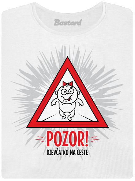 Dievčatko na ceste dámske tričko s lemom White
