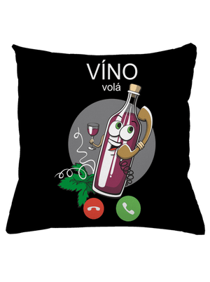 Červené víno volá vankúš Black