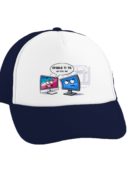 Mac vs. Windows šiltovka truckerka French Navy cap