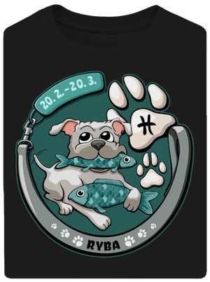 Psí horoskop: Ryba unisex tričko oversized Black