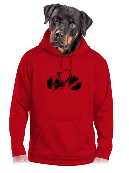 Gramofónový bicykel pánska mikina klokanka Red