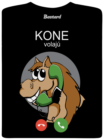 Kone volajú pánske dlhý rukáv Black