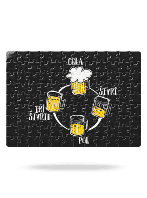 Pivné hodiny puzzle White