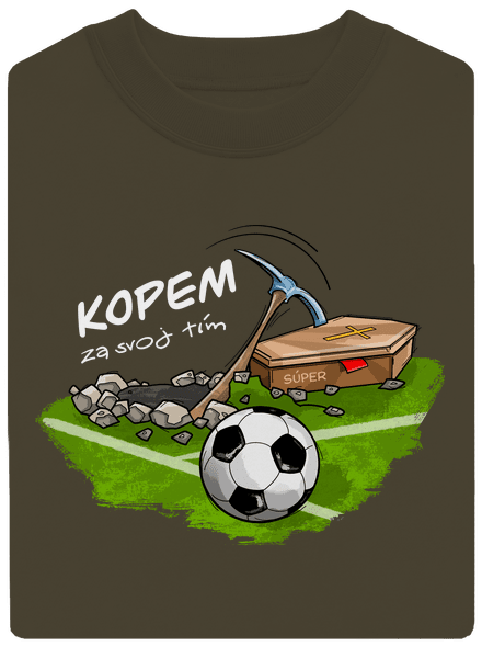 Kopem za svoj tím unisex mikina bez kapucne Urban Khaki