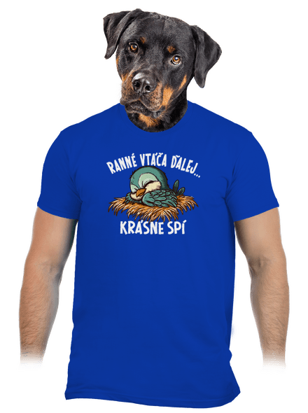 Ranné vtáča spí pánske tričko Royal Blue