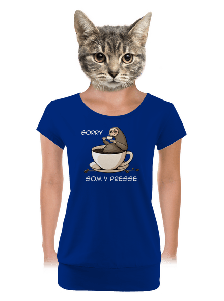 V presse dámske tričko s lemom Royal Blue Mal