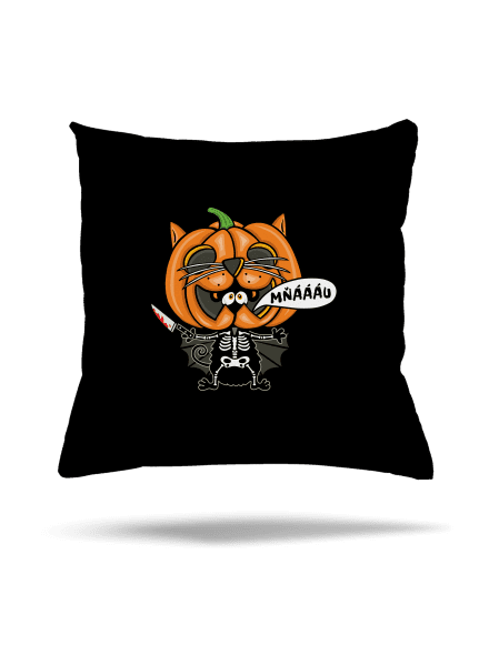 Halloweenská kočička vankúš Black