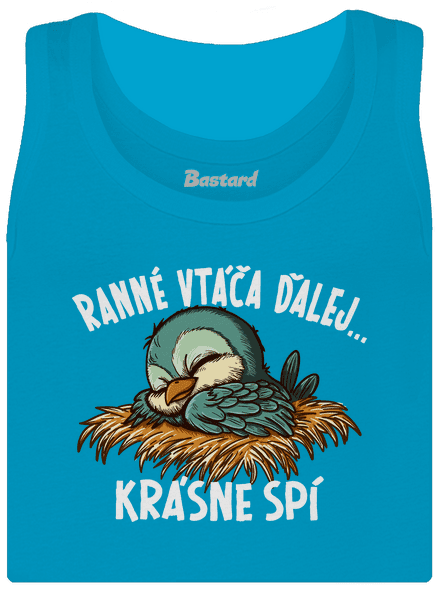 Ranné vtáča spí dámske tielko klasické Blue Atol