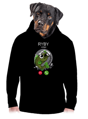Ryby volají pánska mikina klokanka Black