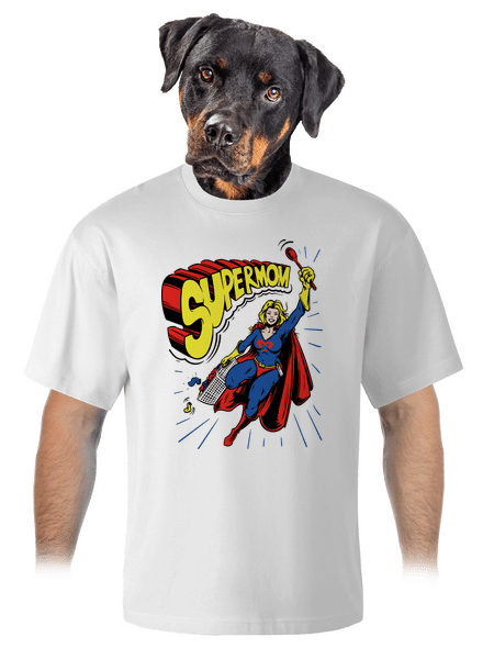Supermom unisex tričko oversized White