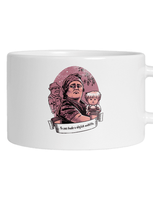 B14: Slavnosti sněženek hrnček makronka White